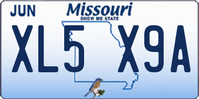 MO license plate XL5X9A
