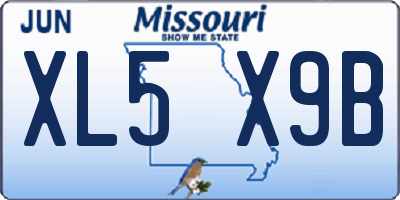 MO license plate XL5X9B