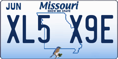 MO license plate XL5X9E