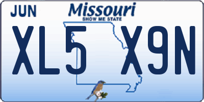 MO license plate XL5X9N