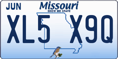 MO license plate XL5X9Q
