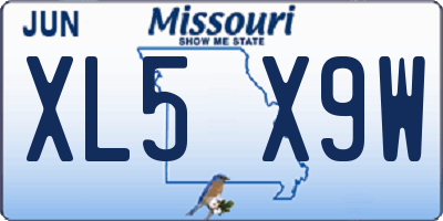 MO license plate XL5X9W