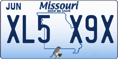 MO license plate XL5X9X