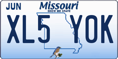 MO license plate XL5Y0K