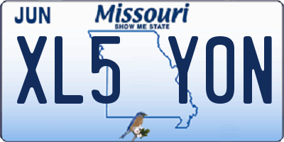 MO license plate XL5Y0N