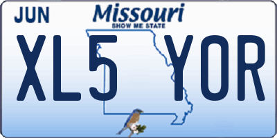MO license plate XL5Y0R
