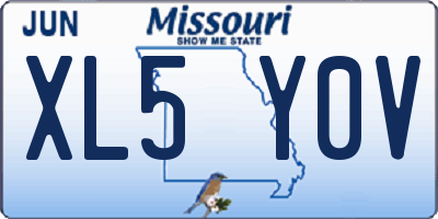 MO license plate XL5Y0V