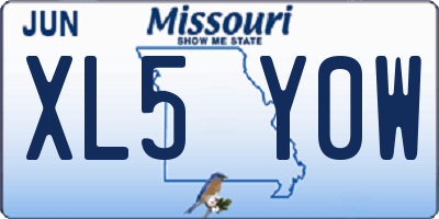 MO license plate XL5Y0W
