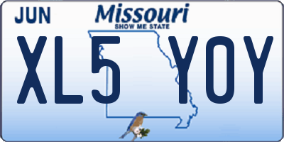 MO license plate XL5Y0Y