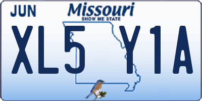 MO license plate XL5Y1A