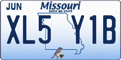 MO license plate XL5Y1B