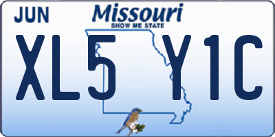 MO license plate XL5Y1C