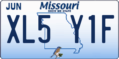 MO license plate XL5Y1F