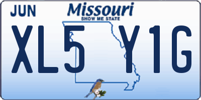 MO license plate XL5Y1G