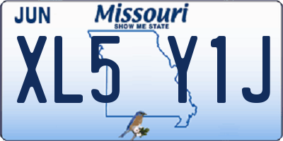 MO license plate XL5Y1J