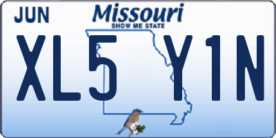 MO license plate XL5Y1N