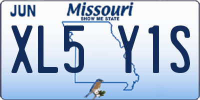 MO license plate XL5Y1S