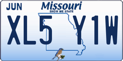 MO license plate XL5Y1W
