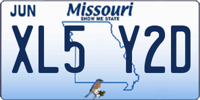 MO license plate XL5Y2D
