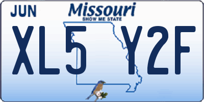 MO license plate XL5Y2F