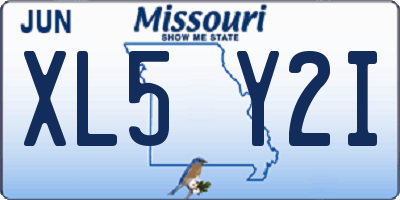 MO license plate XL5Y2I