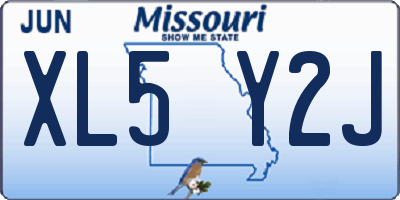 MO license plate XL5Y2J