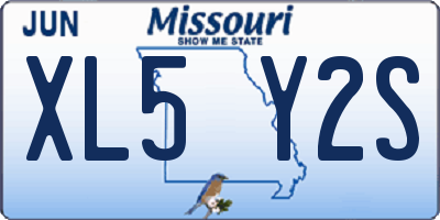 MO license plate XL5Y2S