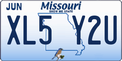 MO license plate XL5Y2U