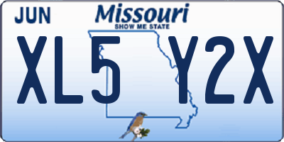 MO license plate XL5Y2X