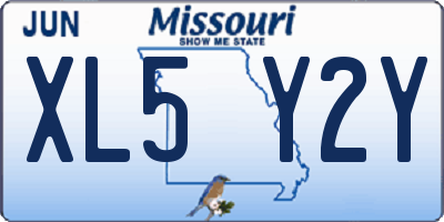 MO license plate XL5Y2Y