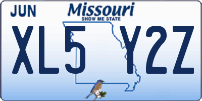 MO license plate XL5Y2Z