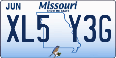 MO license plate XL5Y3G