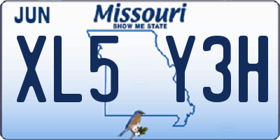 MO license plate XL5Y3H