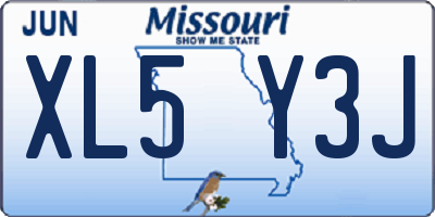 MO license plate XL5Y3J