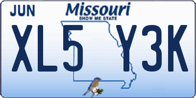 MO license plate XL5Y3K