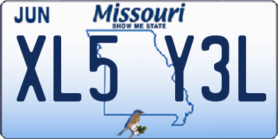 MO license plate XL5Y3L