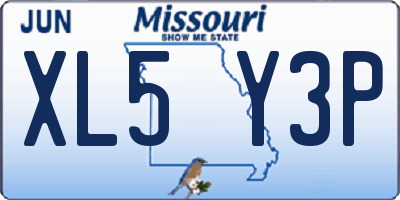 MO license plate XL5Y3P