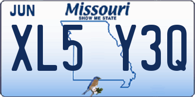 MO license plate XL5Y3Q