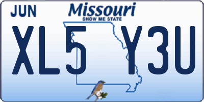 MO license plate XL5Y3U