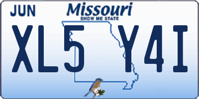 MO license plate XL5Y4I
