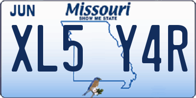 MO license plate XL5Y4R
