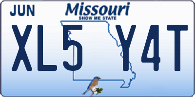 MO license plate XL5Y4T