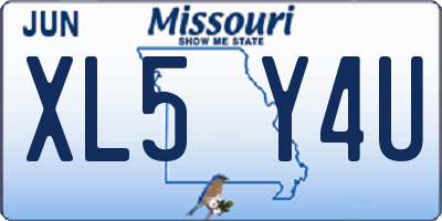 MO license plate XL5Y4U