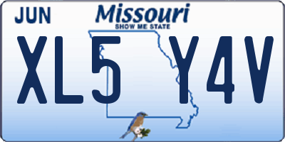 MO license plate XL5Y4V