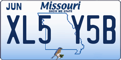 MO license plate XL5Y5B