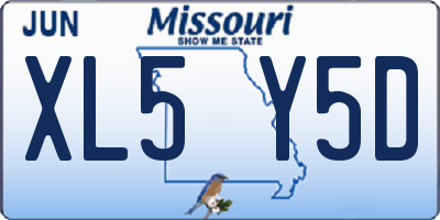 MO license plate XL5Y5D