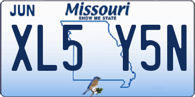 MO license plate XL5Y5N