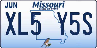 MO license plate XL5Y5S