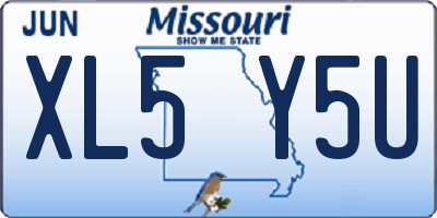 MO license plate XL5Y5U