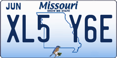 MO license plate XL5Y6E